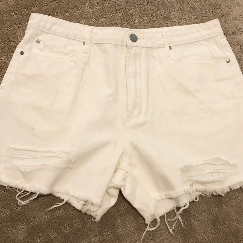 EUC White Cut Off Shorts